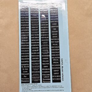 Class 121 / 122 O Destination Blind Place Names