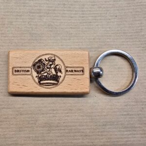 Wooden Rectangular Key Ring - BR Late Crest (Made to Order)