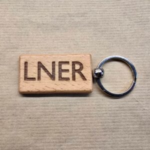 Wooden Rectangular Key Ring - LNER Logo (Made to Order)