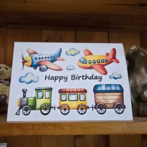Birthday Card Planes & Train