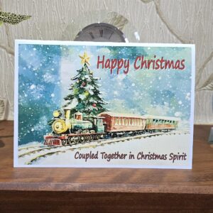 Christmas Card Train with Tree
