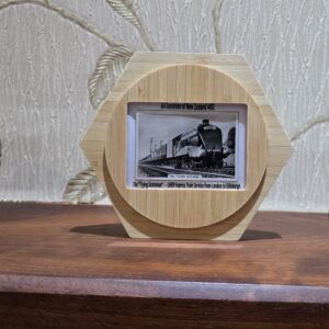 Rare Vintage Railway Themed Card in Display Frame - A4 Dominion of New Zealand 4492