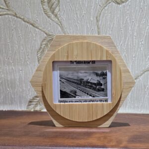 Rare Vintage Railway Themed Card in Display Frame - "The Golden Arrow" #858