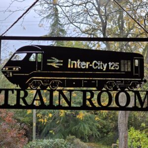 Wooden Train Room Sign - "Inter City 125" (Made to Order)