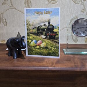 Easter Card Steam Loco 'On The Tracks'