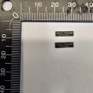 Class 59 OO Name Plate John F Yeoman PAIR