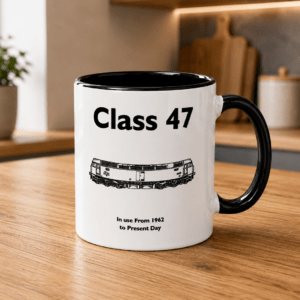 11oz Railway Themed Ceramic Mug – Class 47 Outline