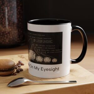 Engine Gauge Blueprint 11oz Railway Themed Ceramic Mug (Black) – Printed In-House